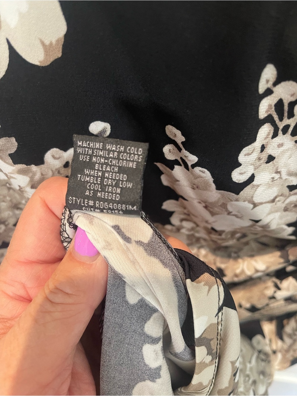 connected apparel Black and Cream Floral Midi Dress with Keyhole - Picture 8 of 16